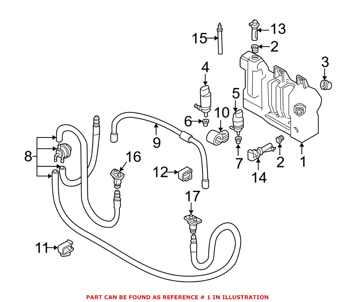 Windshield Washer Fluid Reservoir